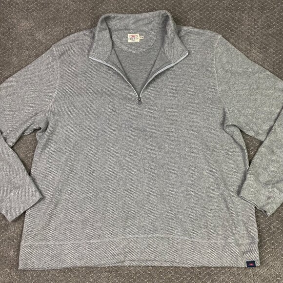 Faherty 1/4 Zip Pullover Sweater Men's XXL Gray Heather Legend Twill Stretch 2XL - Picture 5 of 13